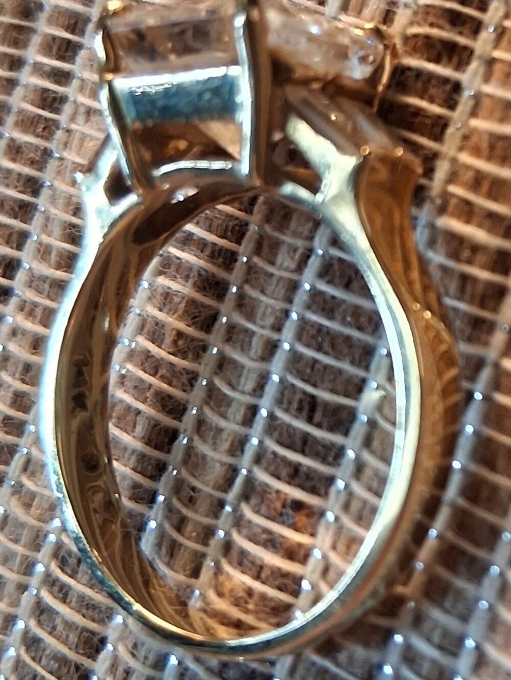 Vintage 1990's 14K Gold Square Cut Cubic Zirconia Statement Ring - Picture 6 of 11